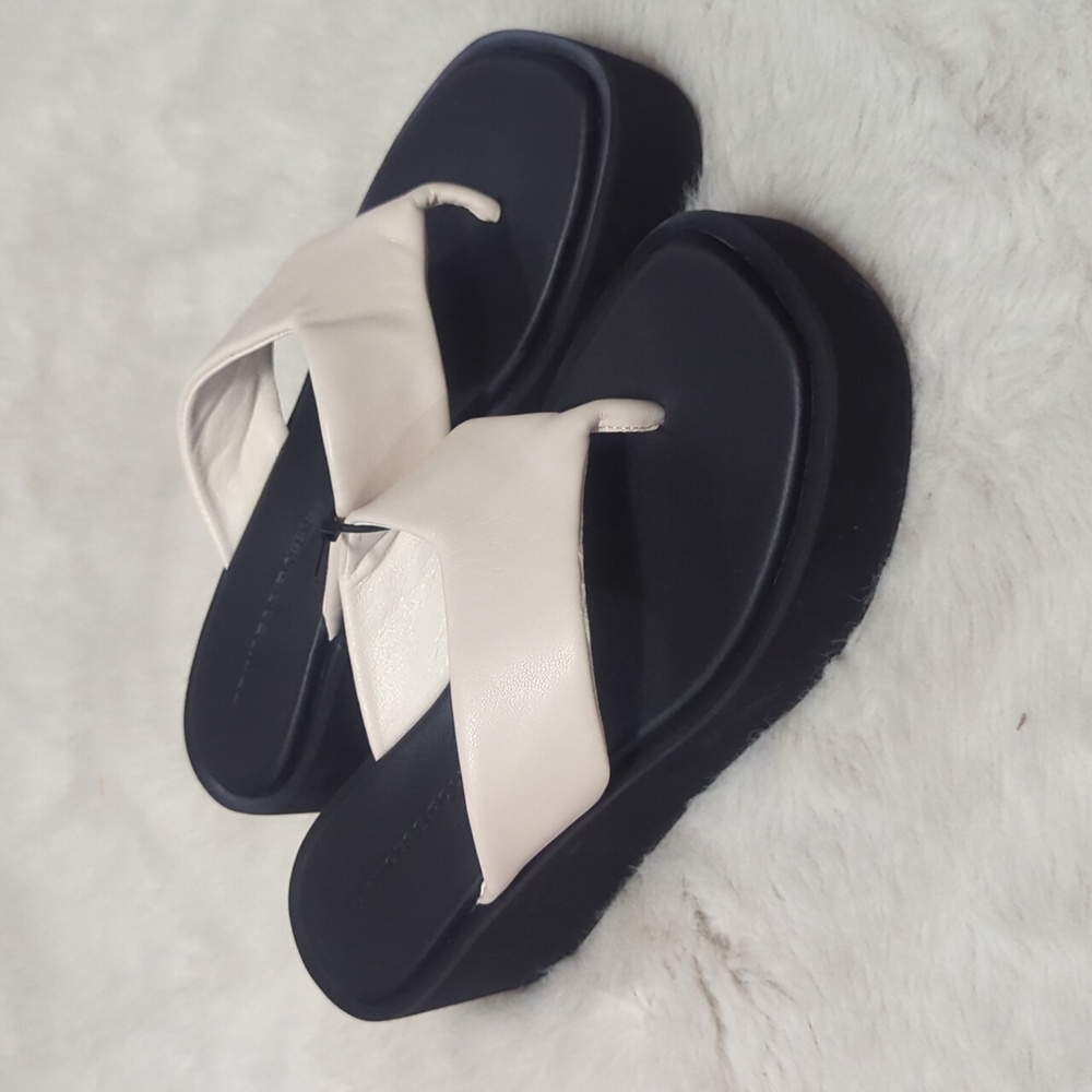 CRAWLEY Chunky Sole Sandals in Cream - Picture 3 of 9